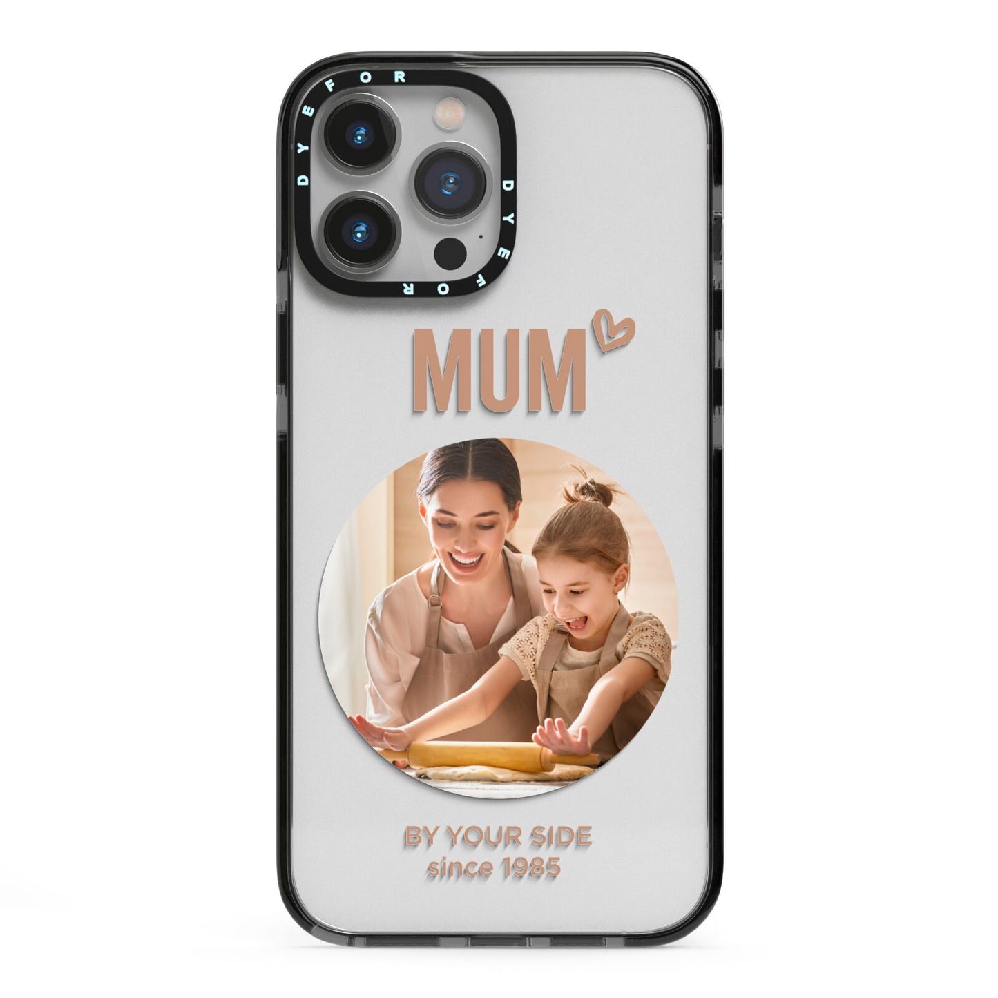 Vintage Mothers Day Photo iPhone 13 Pro Max Black Impact Case on Silver phone