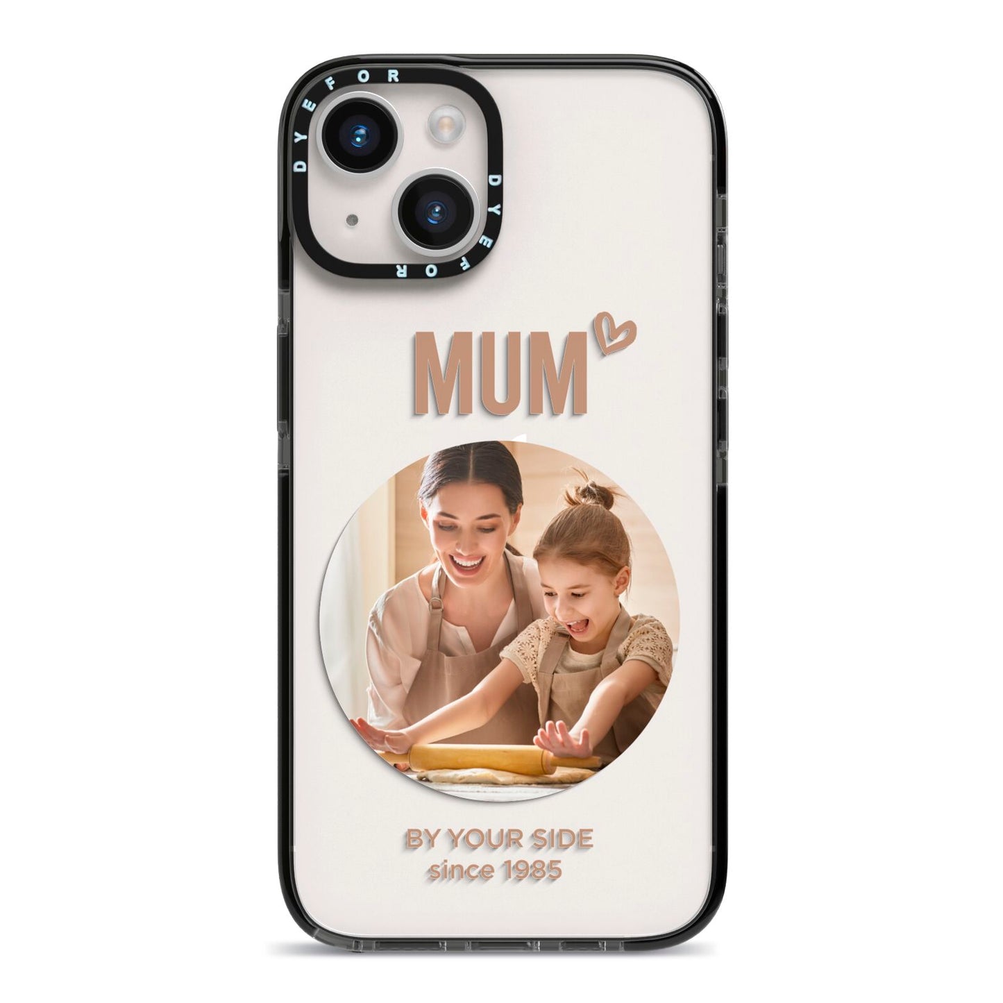 Vintage Mothers Day Photo iPhone 14 Black Impact Case on Silver phone