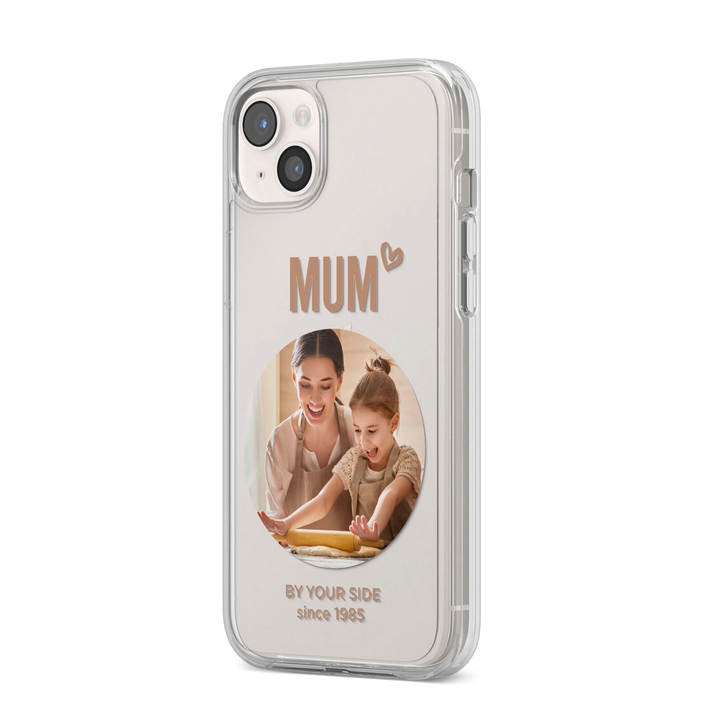 Vintage Mothers Day Photo iPhone 14 Plus Clear Tough Case Starlight Angled Image