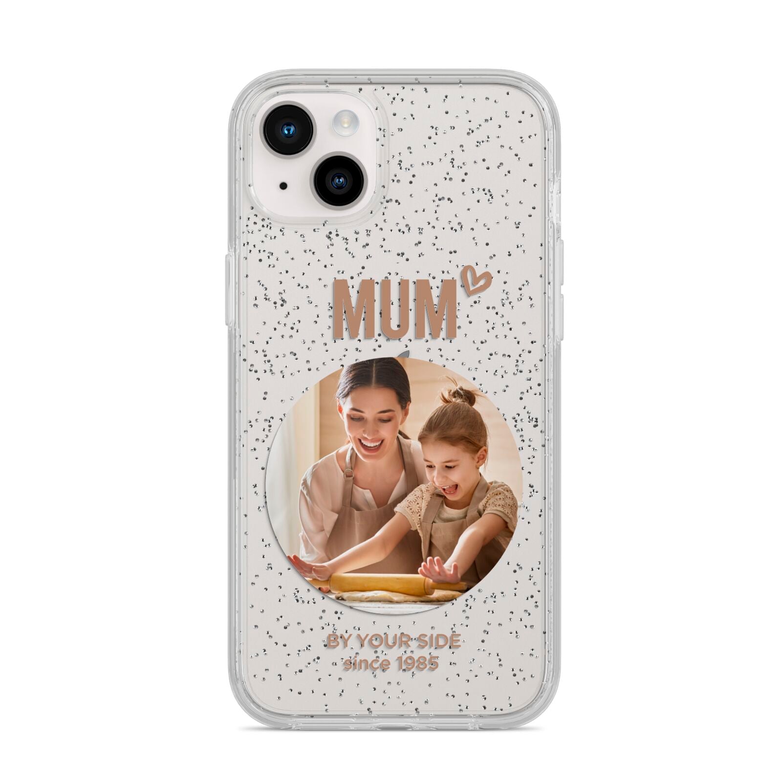 Vintage Mothers Day Photo iPhone 14 Plus Glitter Tough Case Starlight