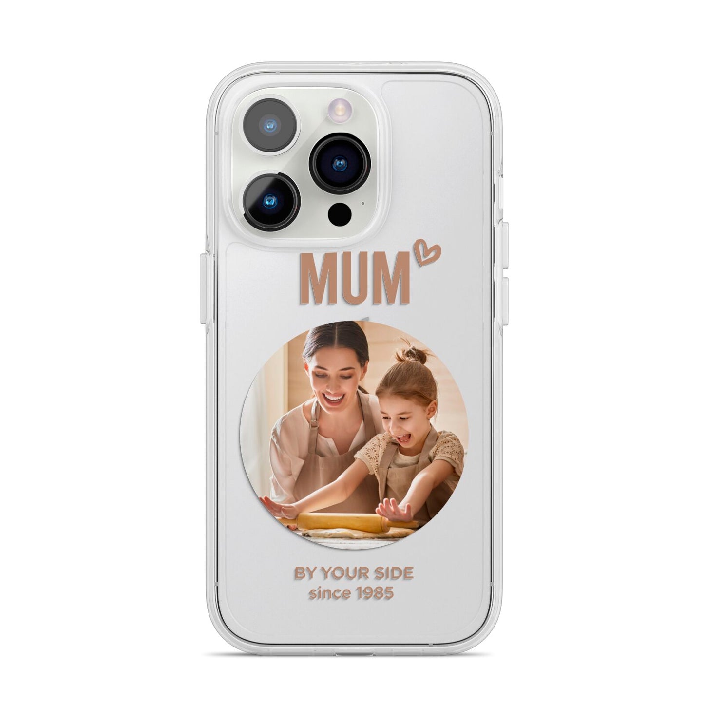 Vintage Mothers Day Photo iPhone 14 Pro Clear Tough Case Silver