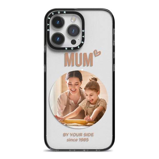 Vintage Mothers Day Photo iPhone 14 Pro Max Black Impact Case on Silver phone