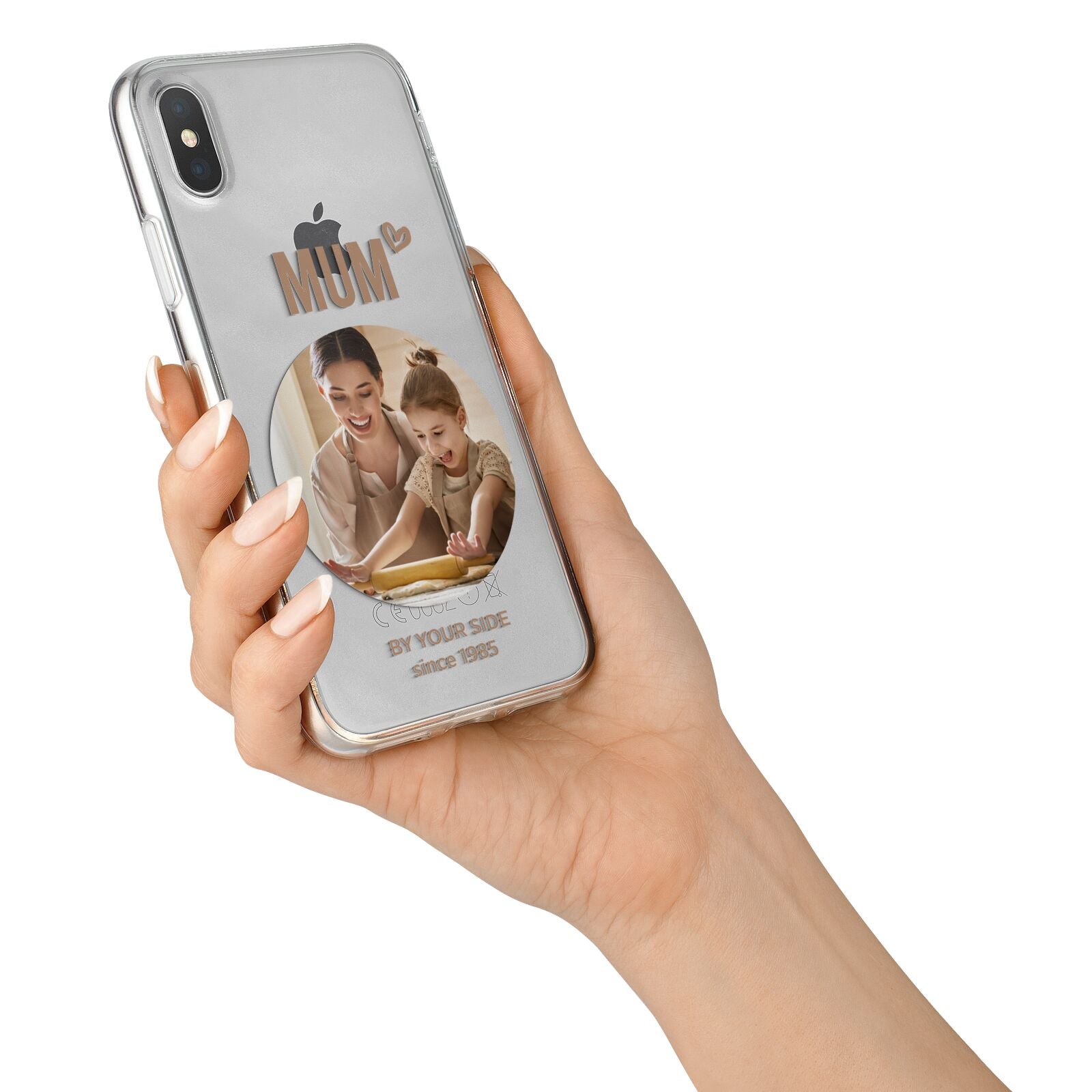 Vintage Mothers Day Photo iPhone X Bumper Case on Silver iPhone Alternative Image 2