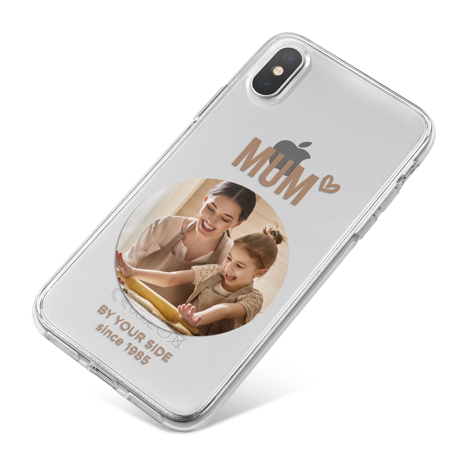 Vintage Mothers Day Photo iPhone X Bumper Case on Silver iPhone