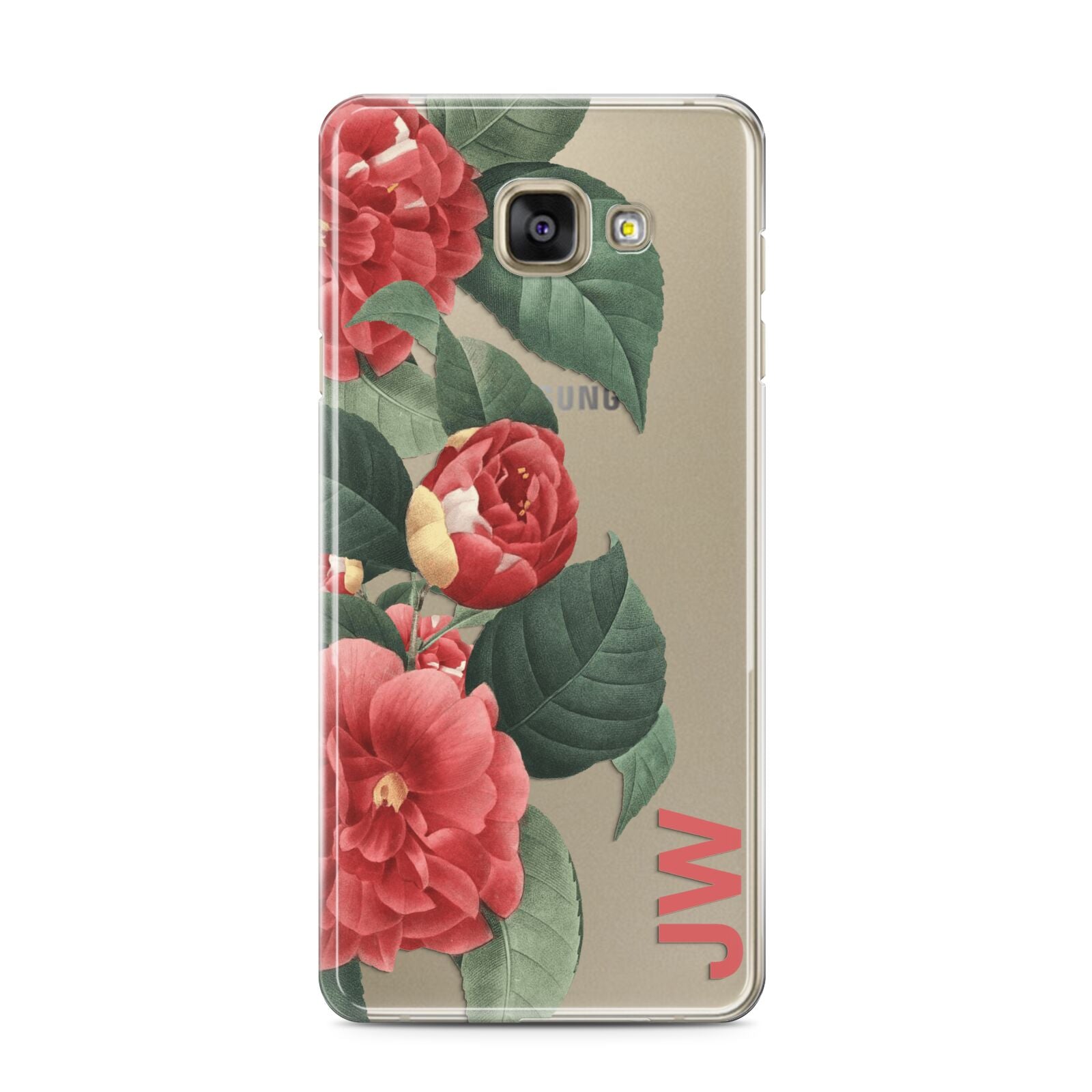 Vintage Personalised Flowers Samsung Galaxy A3 2016 Case on gold phone