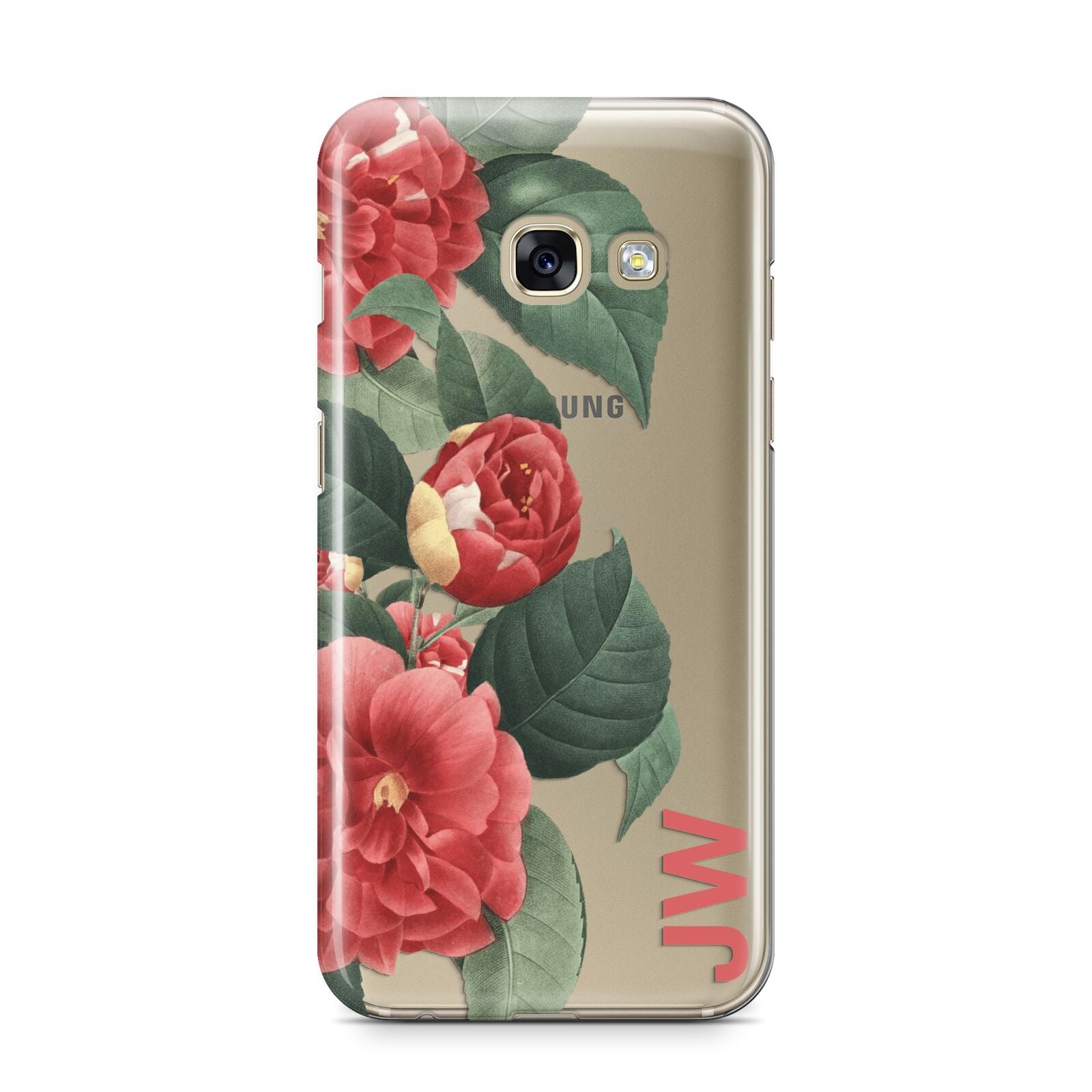 Vintage Personalised Flowers Samsung Galaxy A3 2017 Case on gold phone