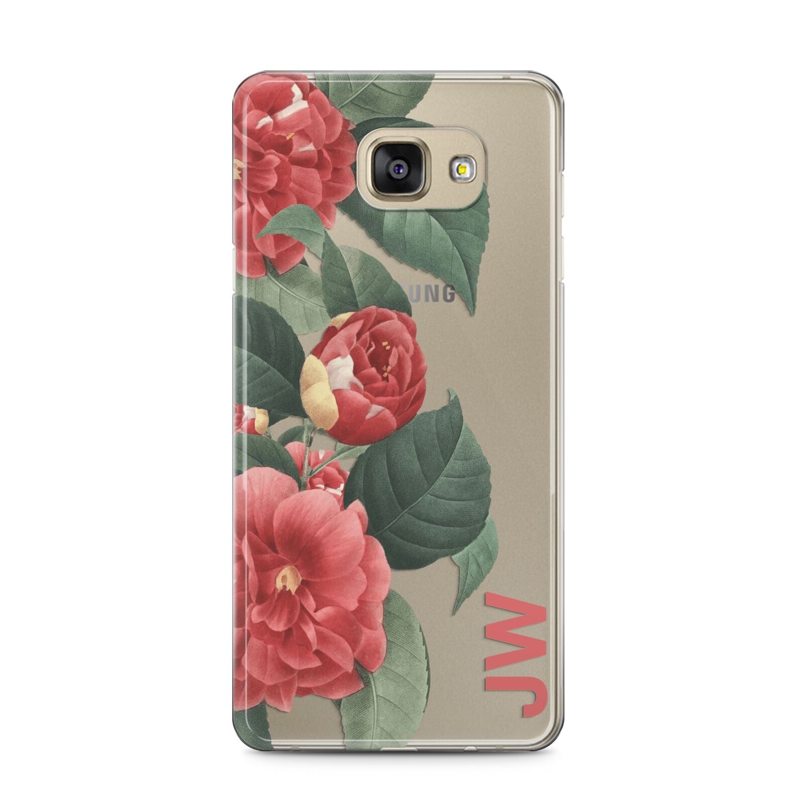 Vintage Personalised Flowers Samsung Galaxy A5 2016 Case on gold phone