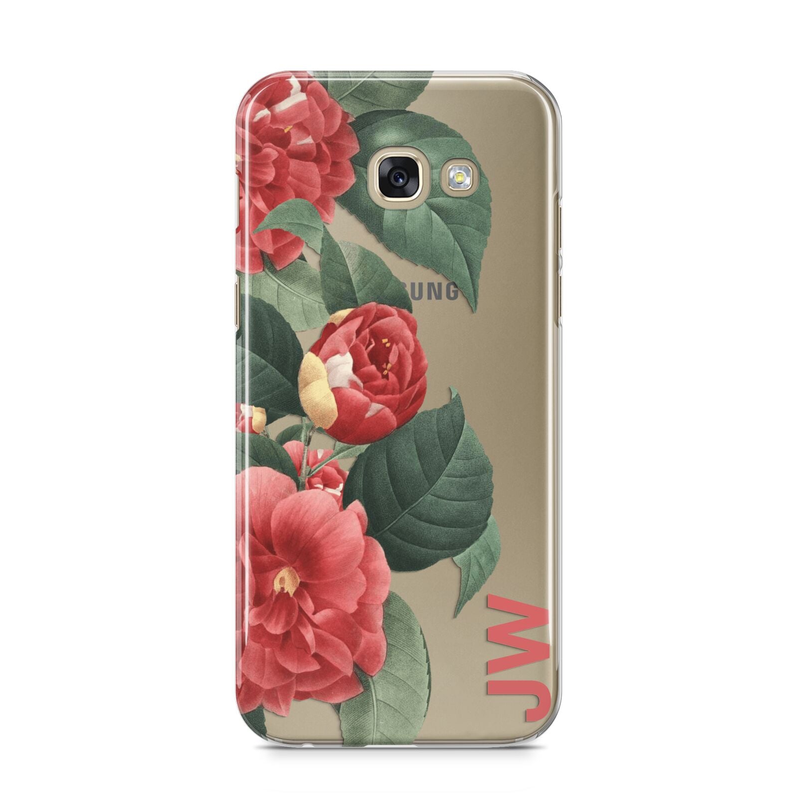 Vintage Personalised Flowers Samsung Galaxy A5 2017 Case on gold phone