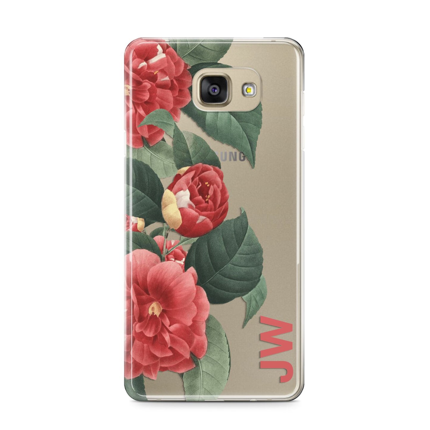 Vintage Personalised Flowers Samsung Galaxy A9 2016 Case on gold phone