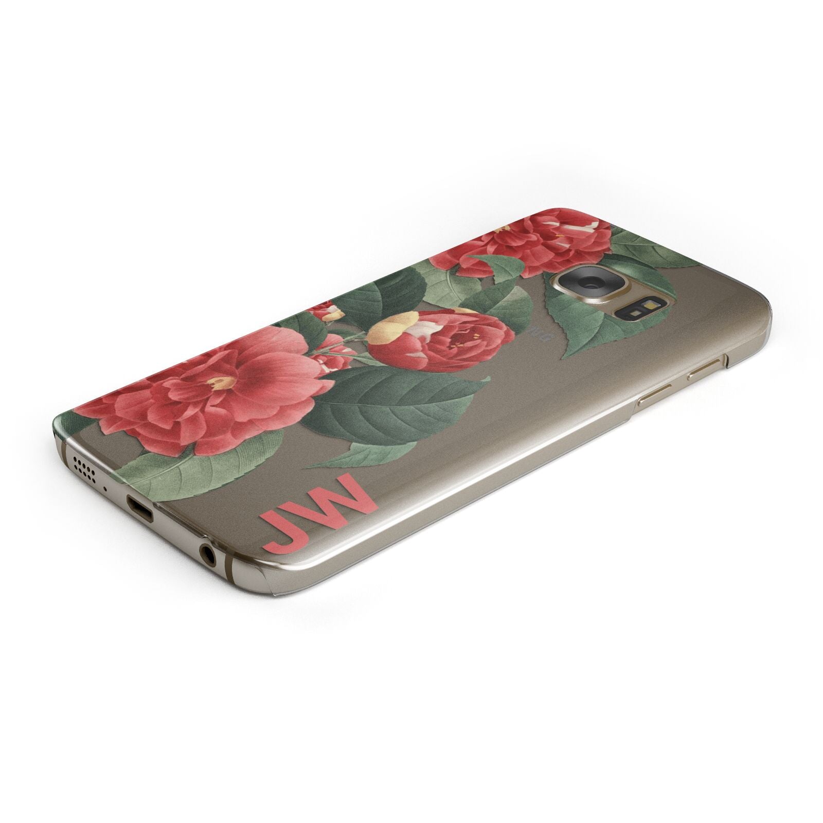 Vintage Personalised Flowers Samsung Galaxy Case Bottom Cutout