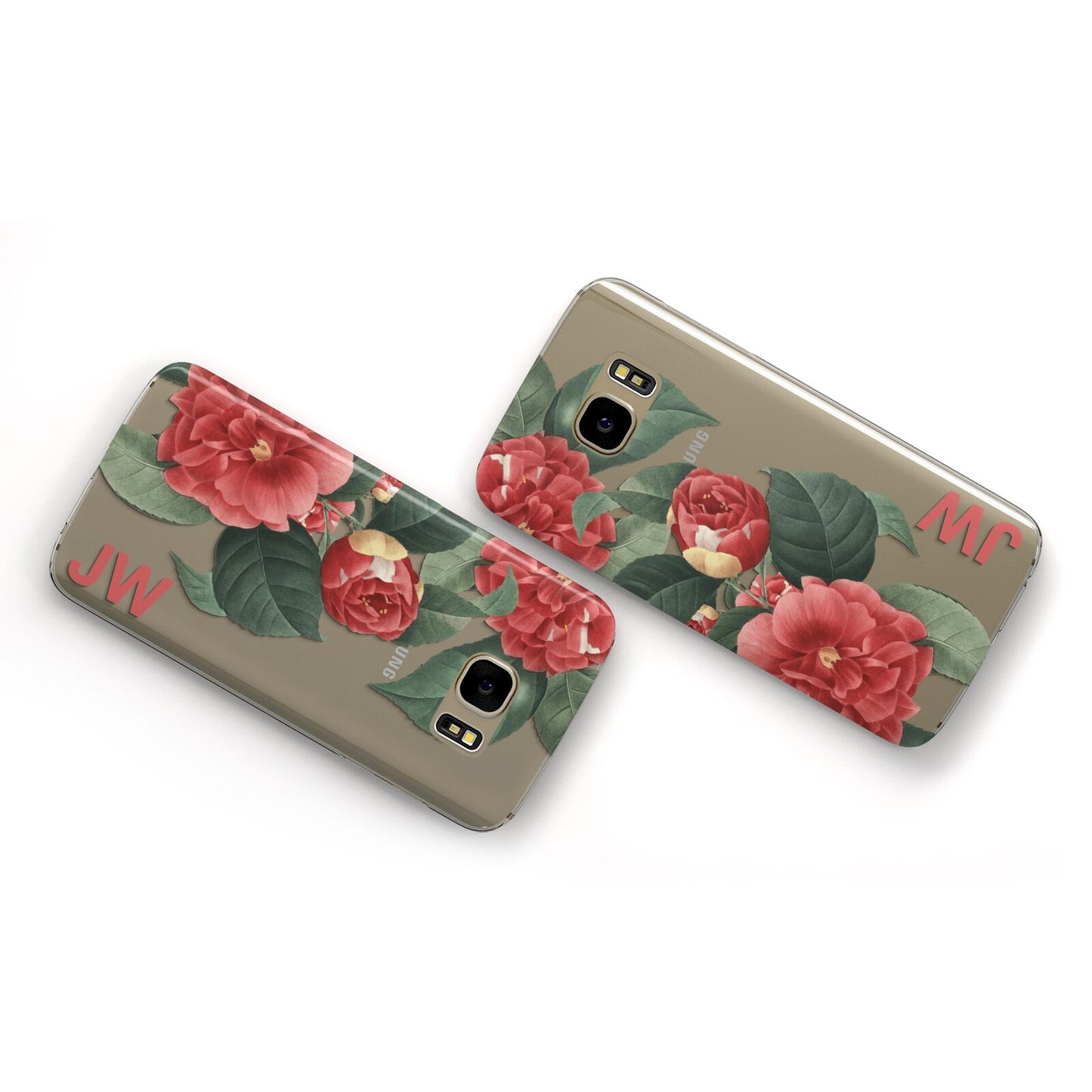 Vintage Personalised Flowers Samsung Galaxy Case Flat Overview