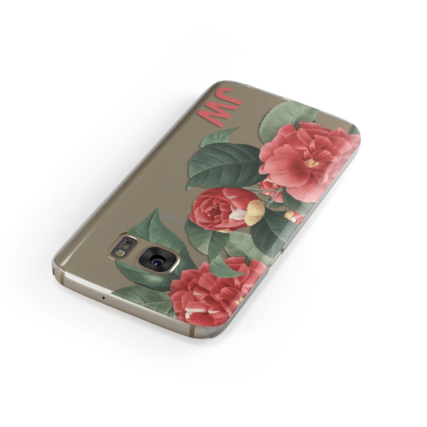 Vintage Personalised Flowers Samsung Galaxy Case Front Close Up