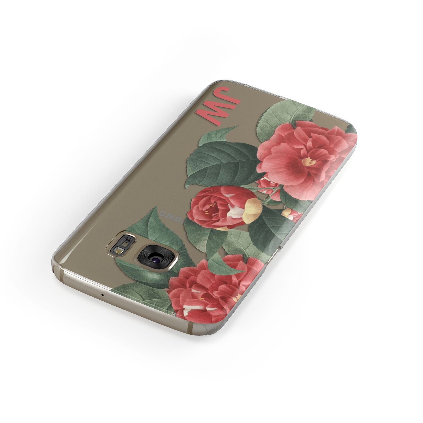 Vintage Personalised Flowers Samsung Galaxy Case Front Close Up