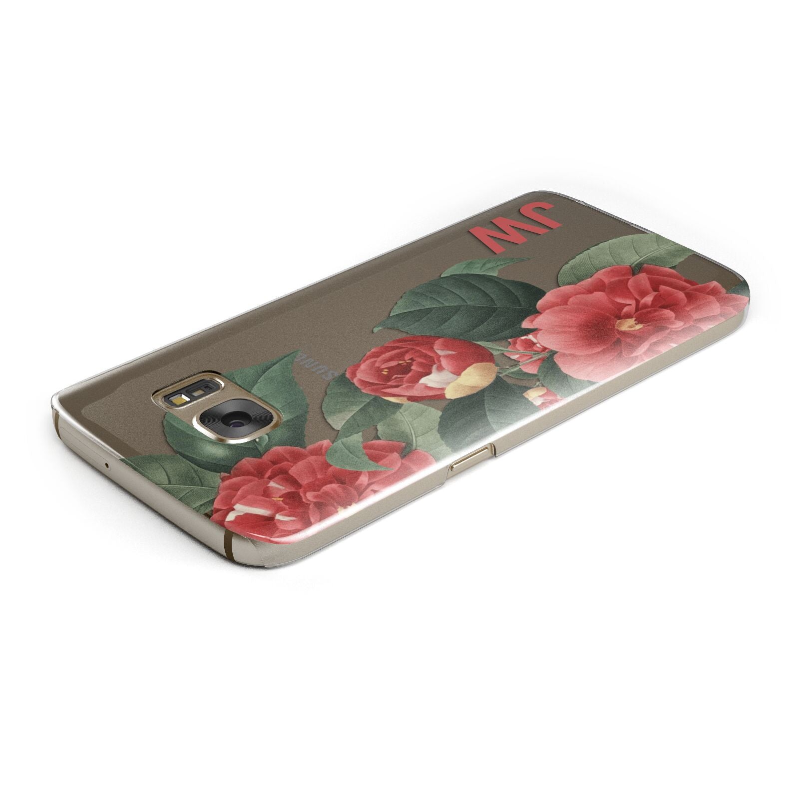 Vintage Personalised Flowers Samsung Galaxy Case Top Cutout