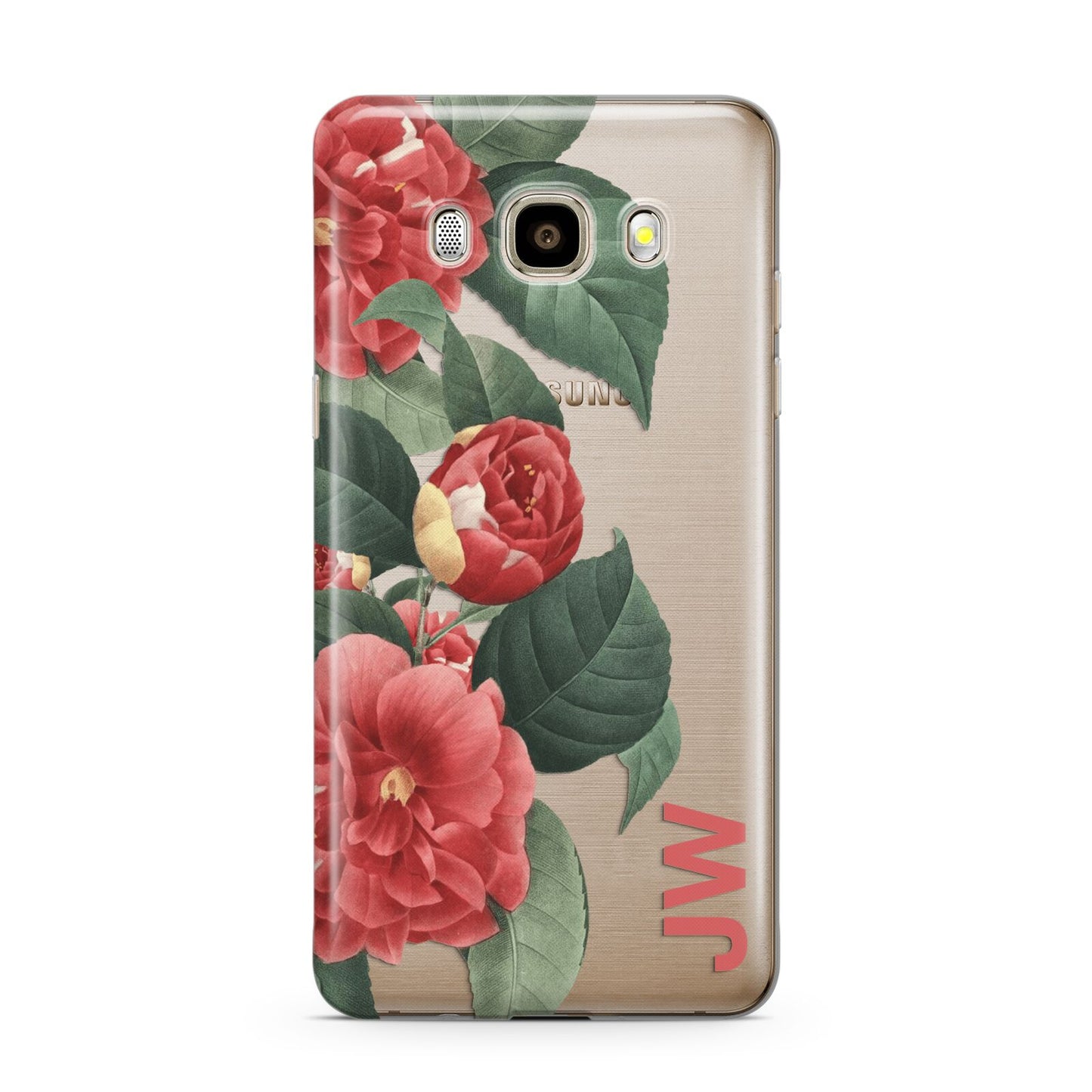 Vintage Personalised Flowers Samsung Galaxy J7 2016 Case on gold phone
