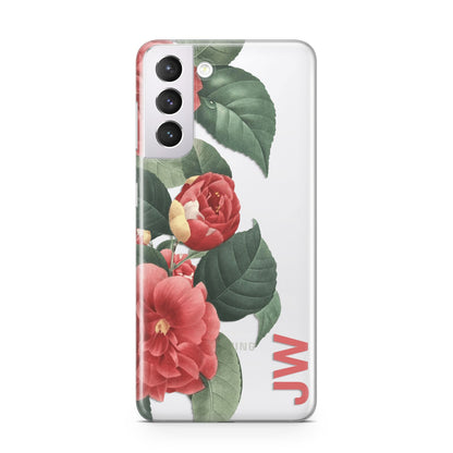 Vintage Personalised Flowers Samsung S21 Case
