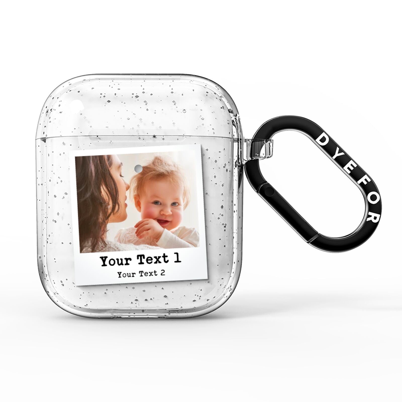 Vintage Photo with Typewriter Font AirPods Glitter Case