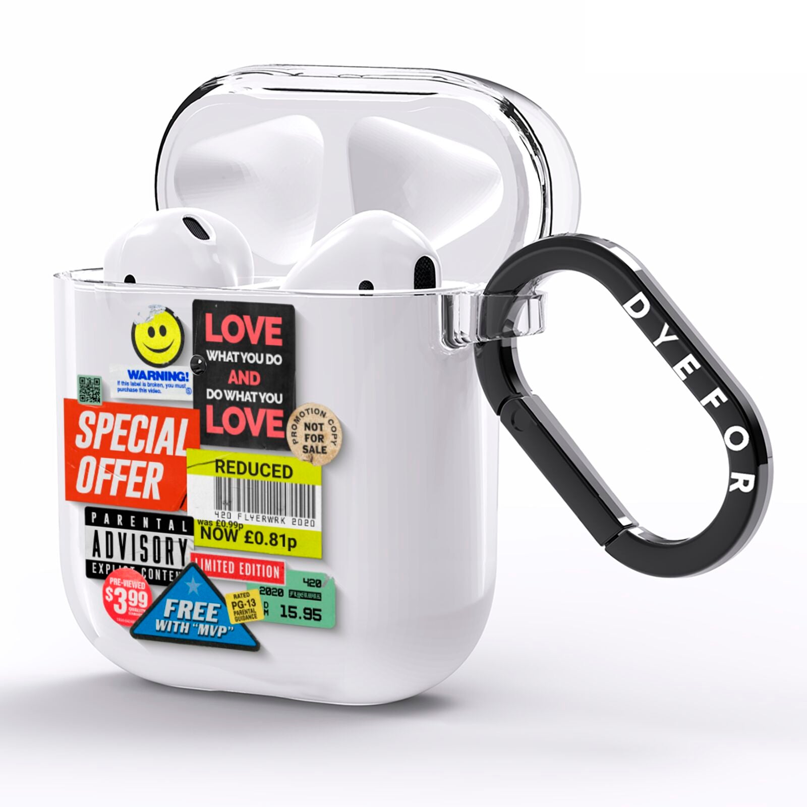 Vintage Retro Stickers AirPods Clear Case Side Image