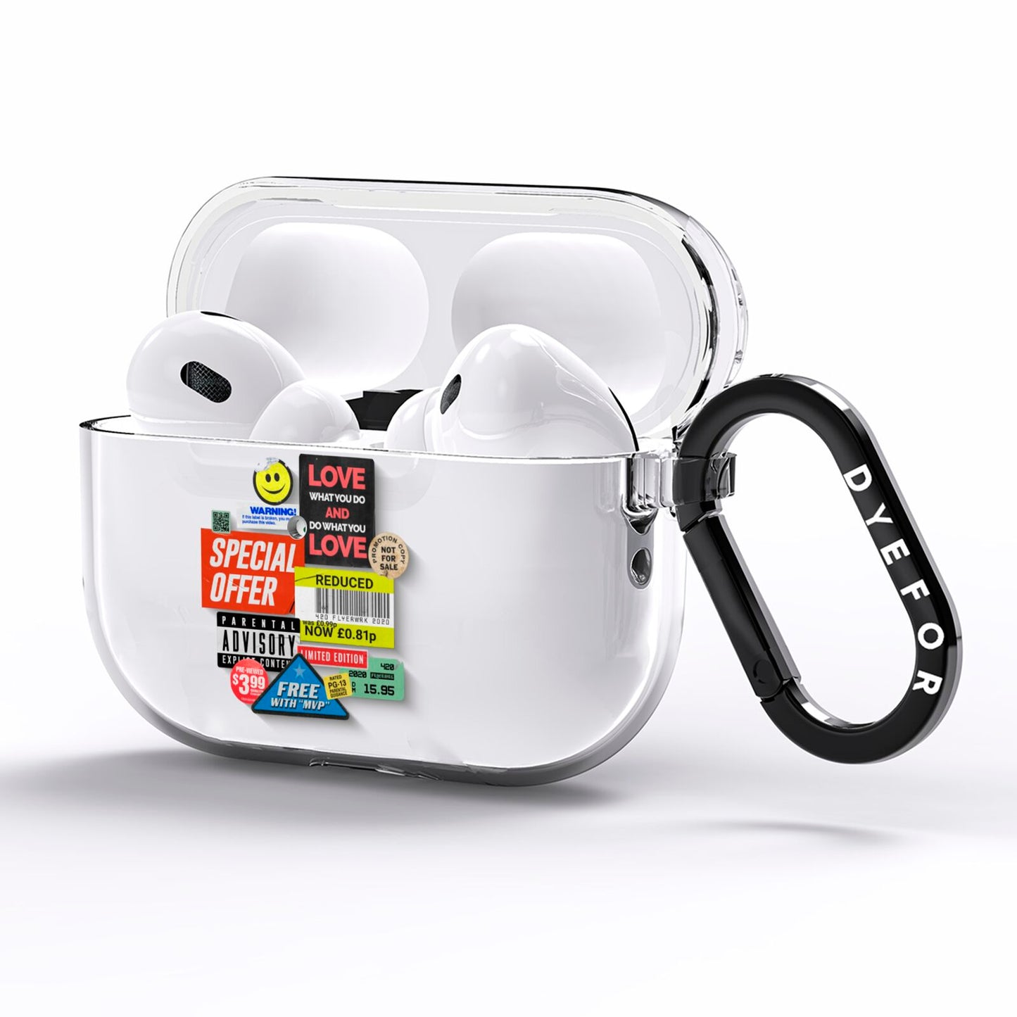 Vintage Retro Stickers AirPods Pro Clear Case Side Image