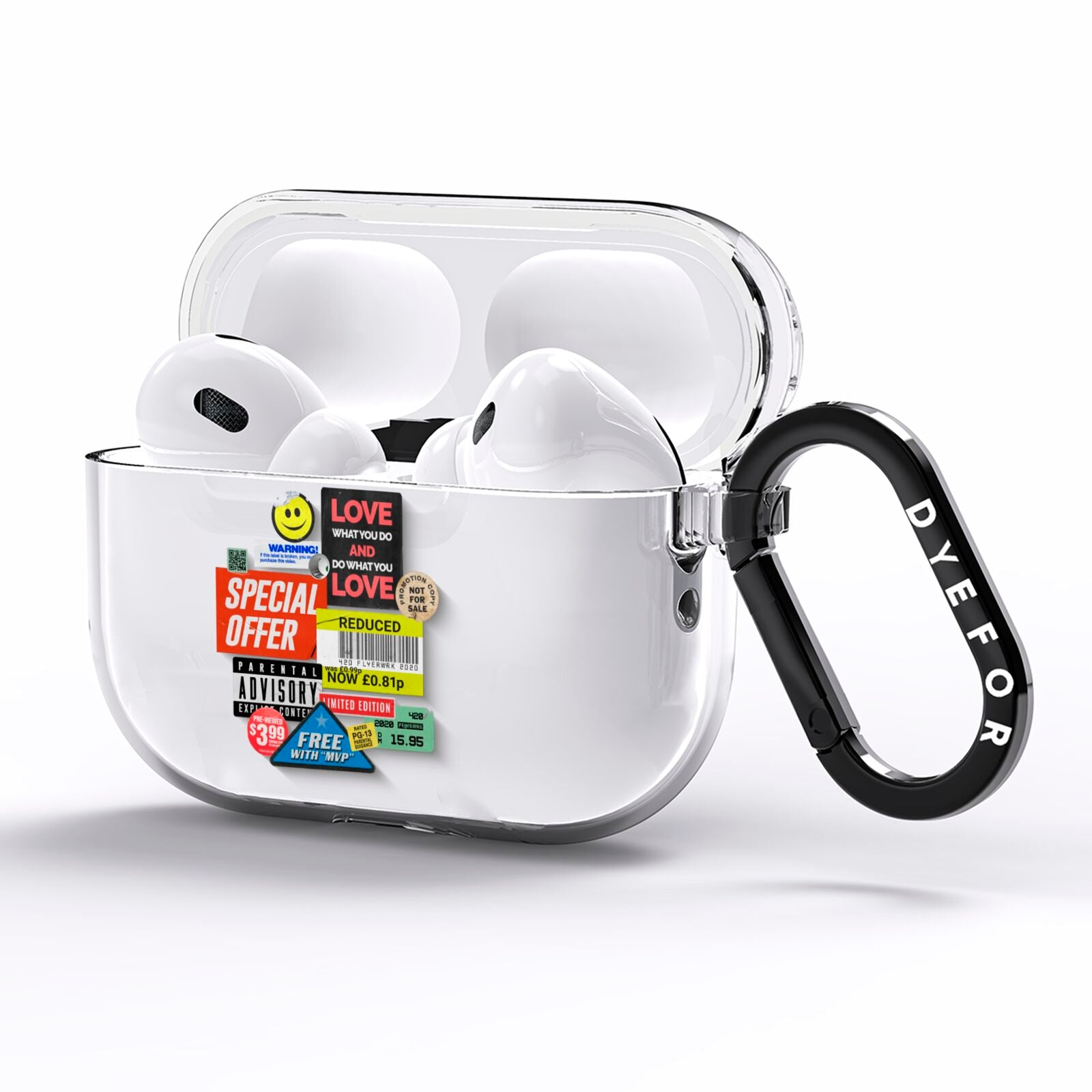 Vintage Retro Stickers AirPods Pro Clear Case Side Image