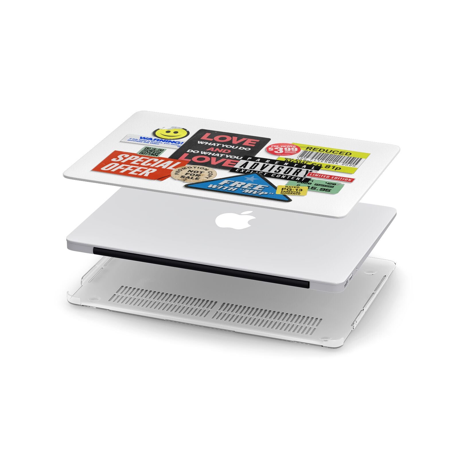 Vintage Retro Stickers Apple MacBook Case in Detail