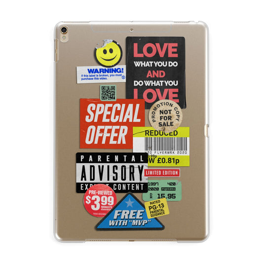 Vintage Retro Stickers Apple iPad Gold Case