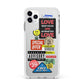Vintage Retro Stickers Apple iPhone 11 Pro Max in Silver with White Impact Case