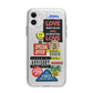 Vintage Retro Stickers Apple iPhone 11 in White with Bumper Case