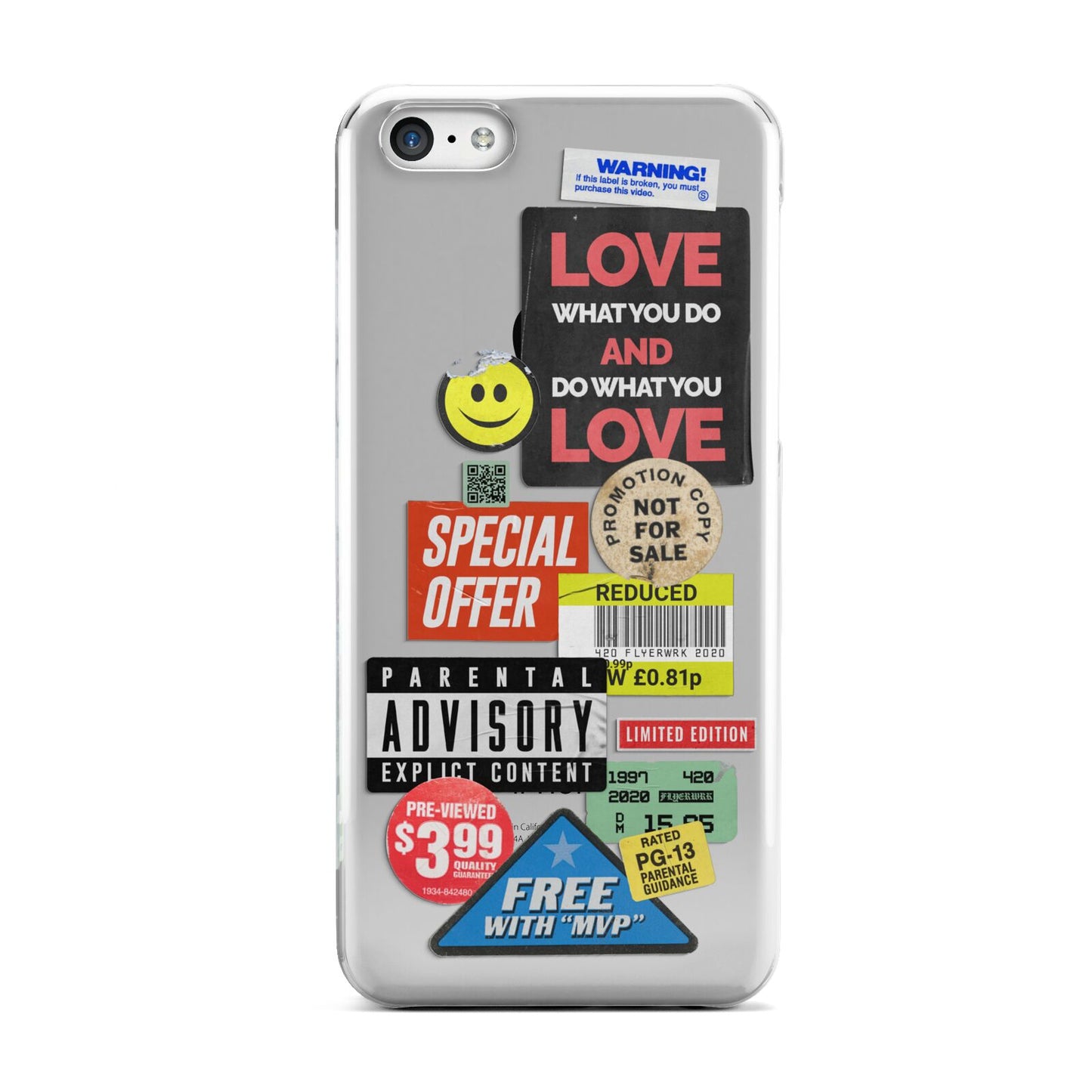 Vintage Retro Stickers Apple iPhone 5c Case