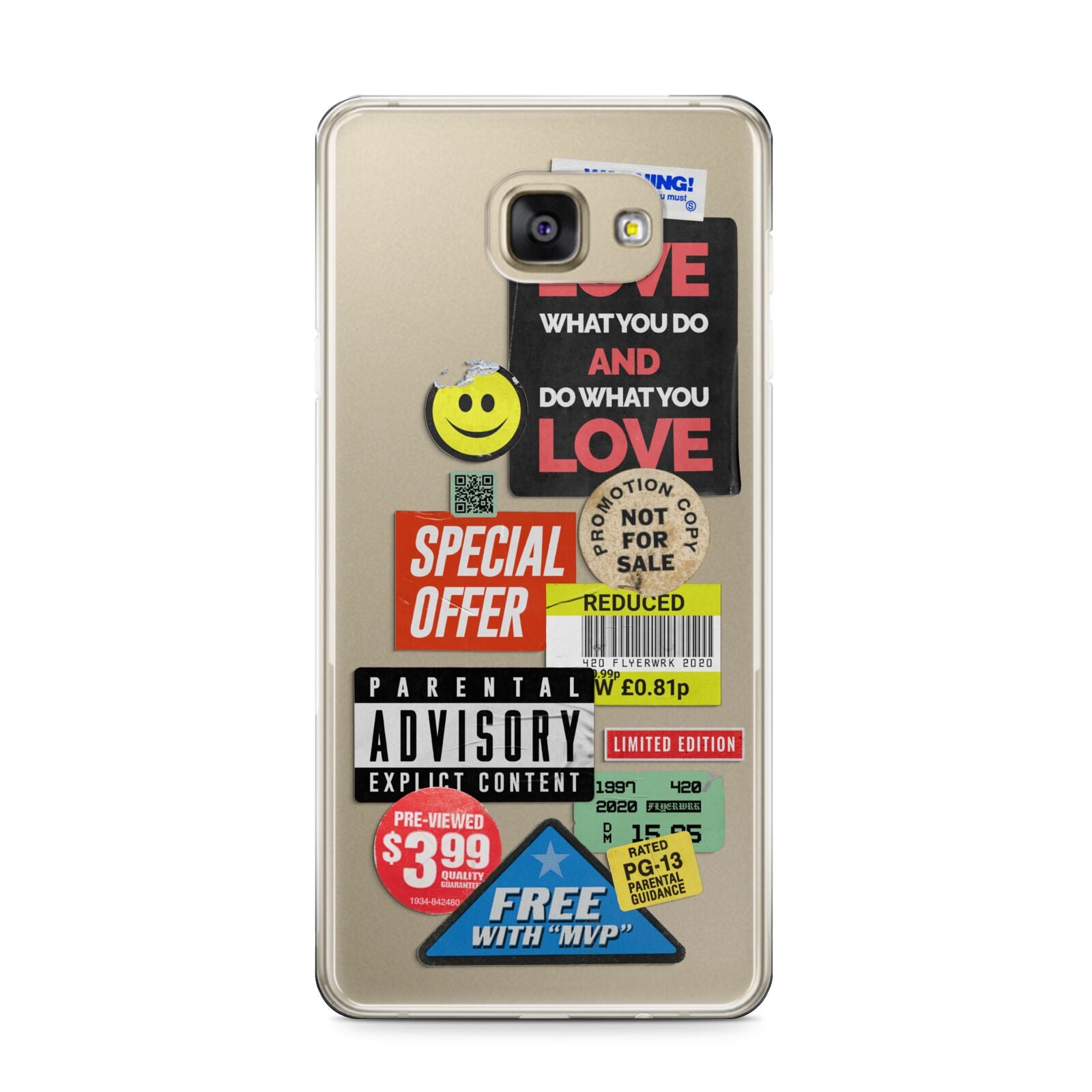 Vintage Retro Stickers Samsung Galaxy A9 2016 Case on gold phone