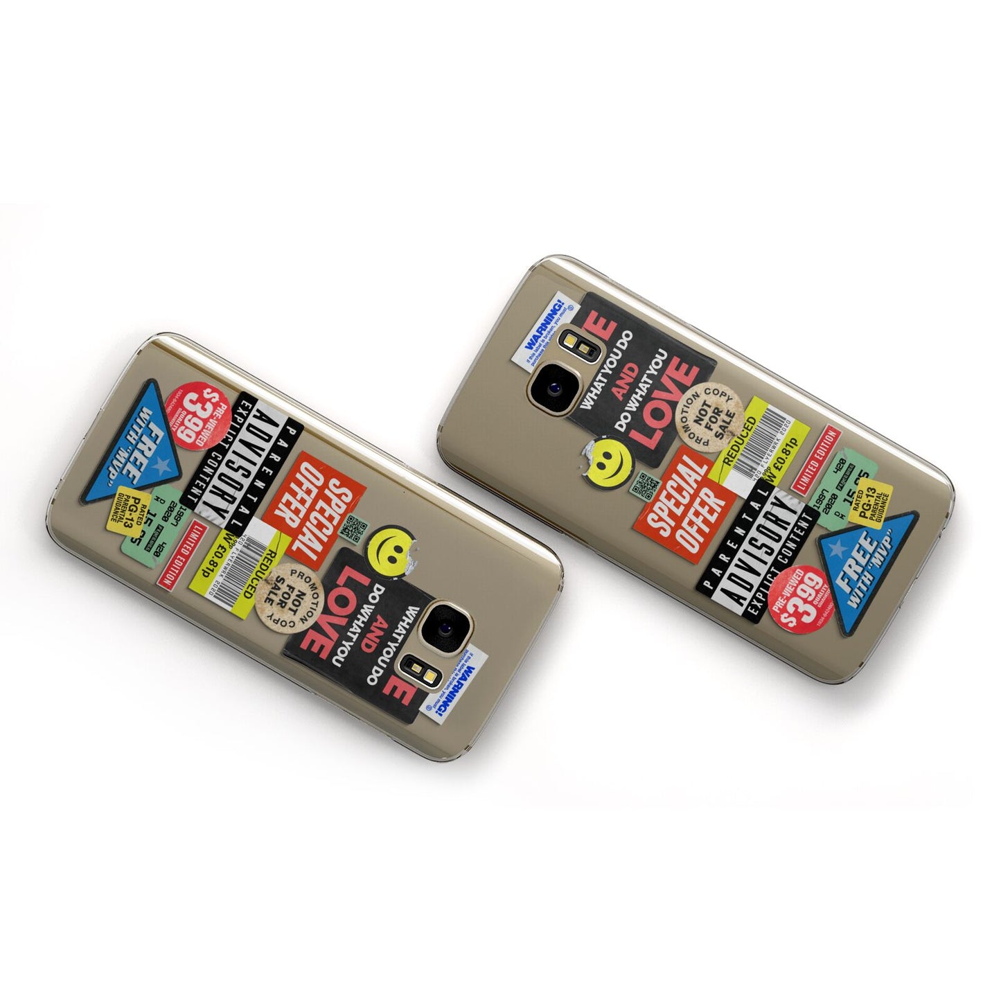 Vintage Retro Stickers Samsung Galaxy Case Flat Overview