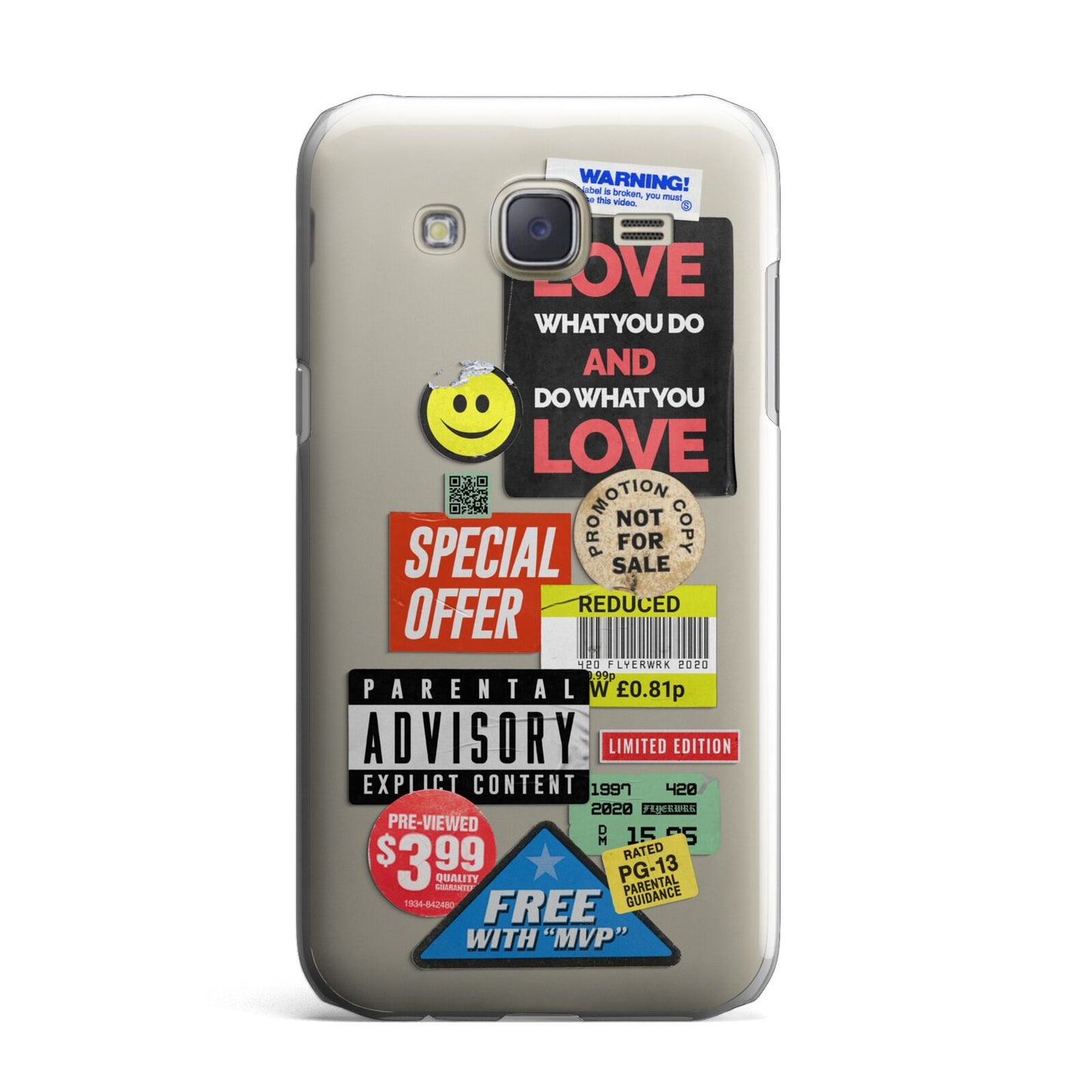 Vintage Retro Stickers Samsung Galaxy J7 Case