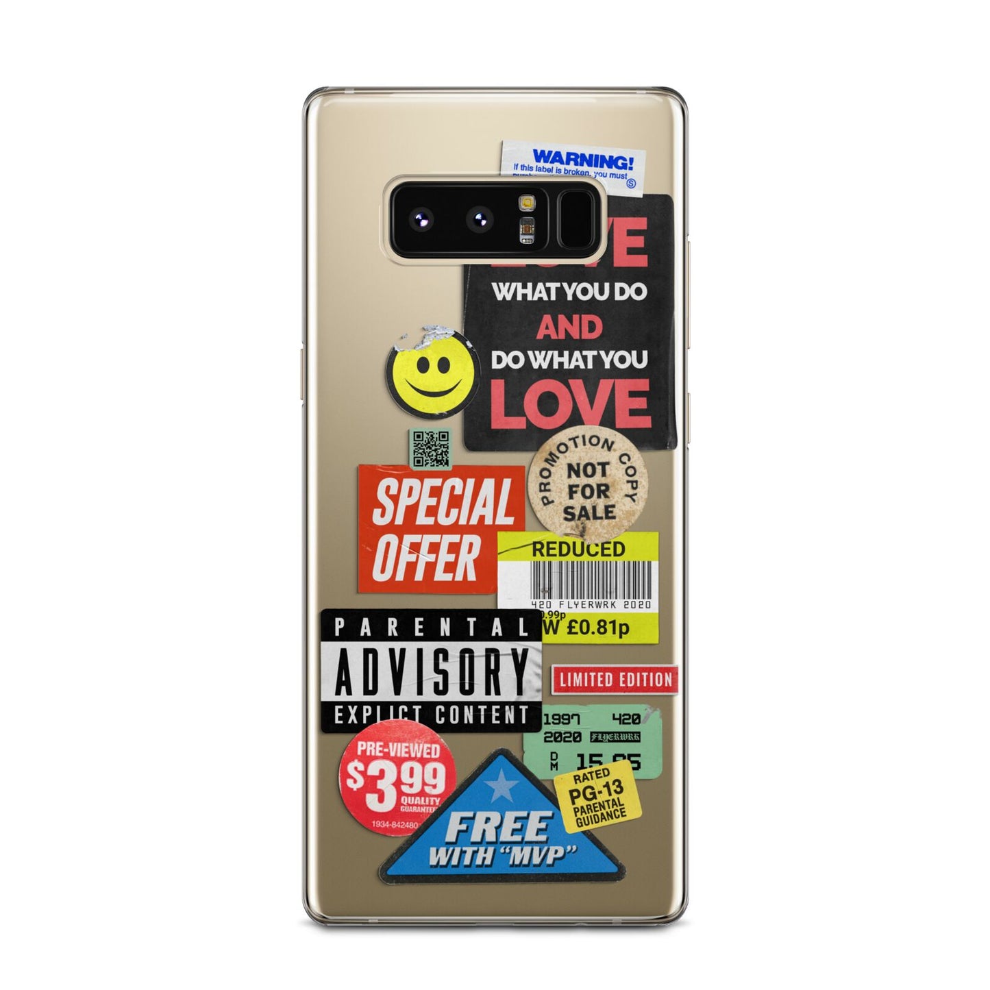 Vintage Retro Stickers Samsung Galaxy Note 8 Case