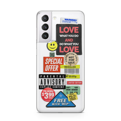 Vintage Retro Stickers Samsung S21 Case