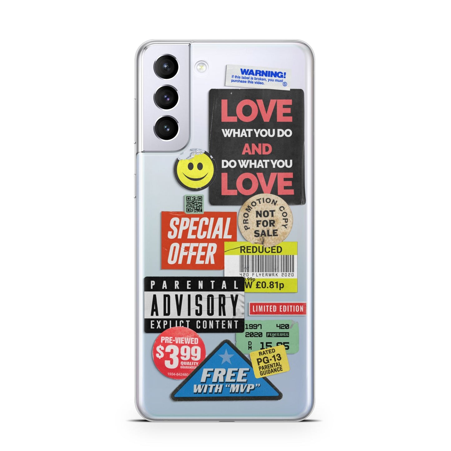 Vintage Retro Stickers Samsung S21 Plus Phone Case