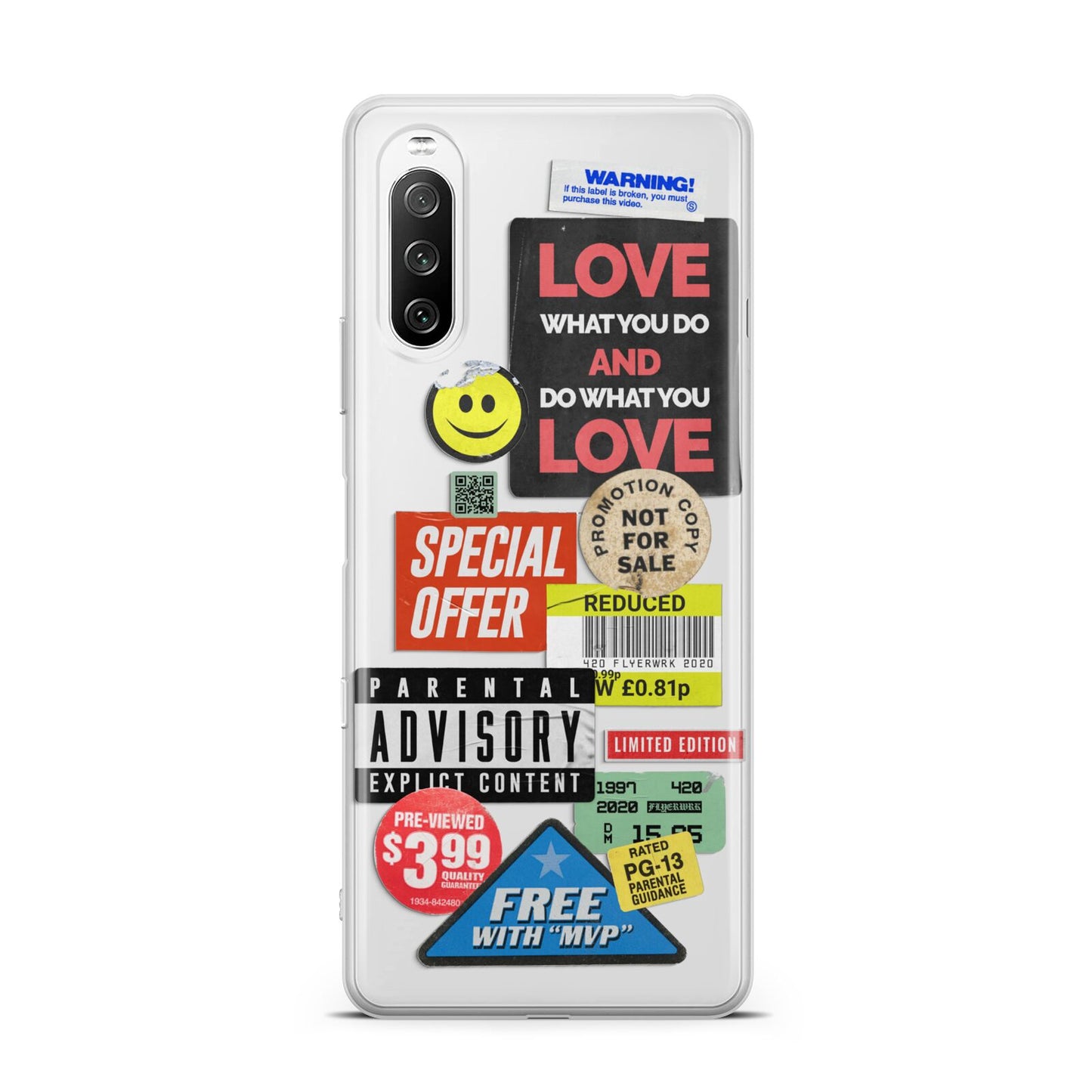 Vintage Retro Stickers Sony Xperia 10 III Case