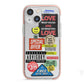 Vintage Retro Stickers iPhone 13 Mini TPU Impact Case with Pink Edges