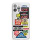 Vintage Retro Stickers iPhone 13 Pro Max Clear Bumper Case