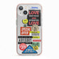 Vintage Retro Stickers iPhone 13 TPU Impact Case with Pink Edges