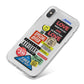 Vintage Retro Stickers iPhone X Bumper Case on Silver iPhone