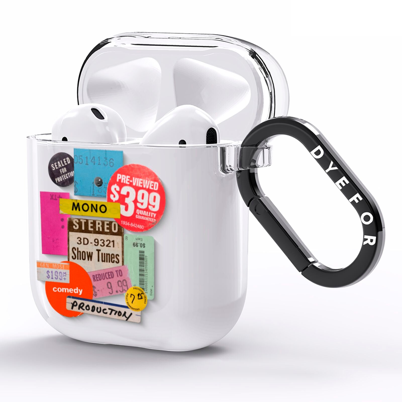 Vintage Sale Stickers AirPods Clear Case Side Image
