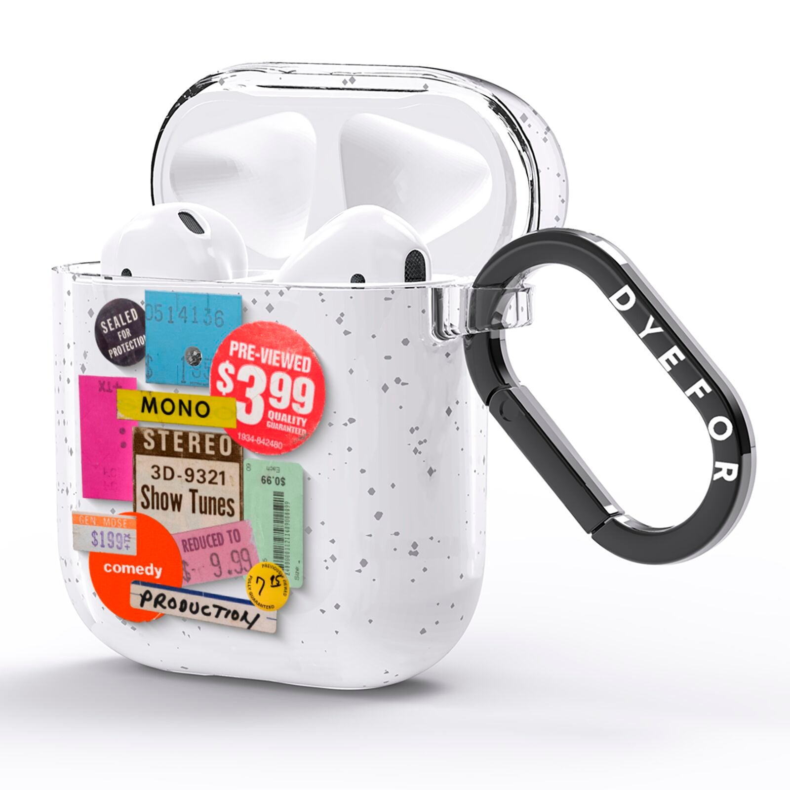 Vintage Sale Stickers AirPods Glitter Case Side Image