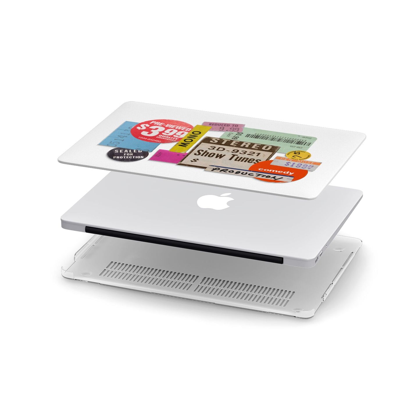 Vintage Sale Stickers Apple MacBook Case in Detail