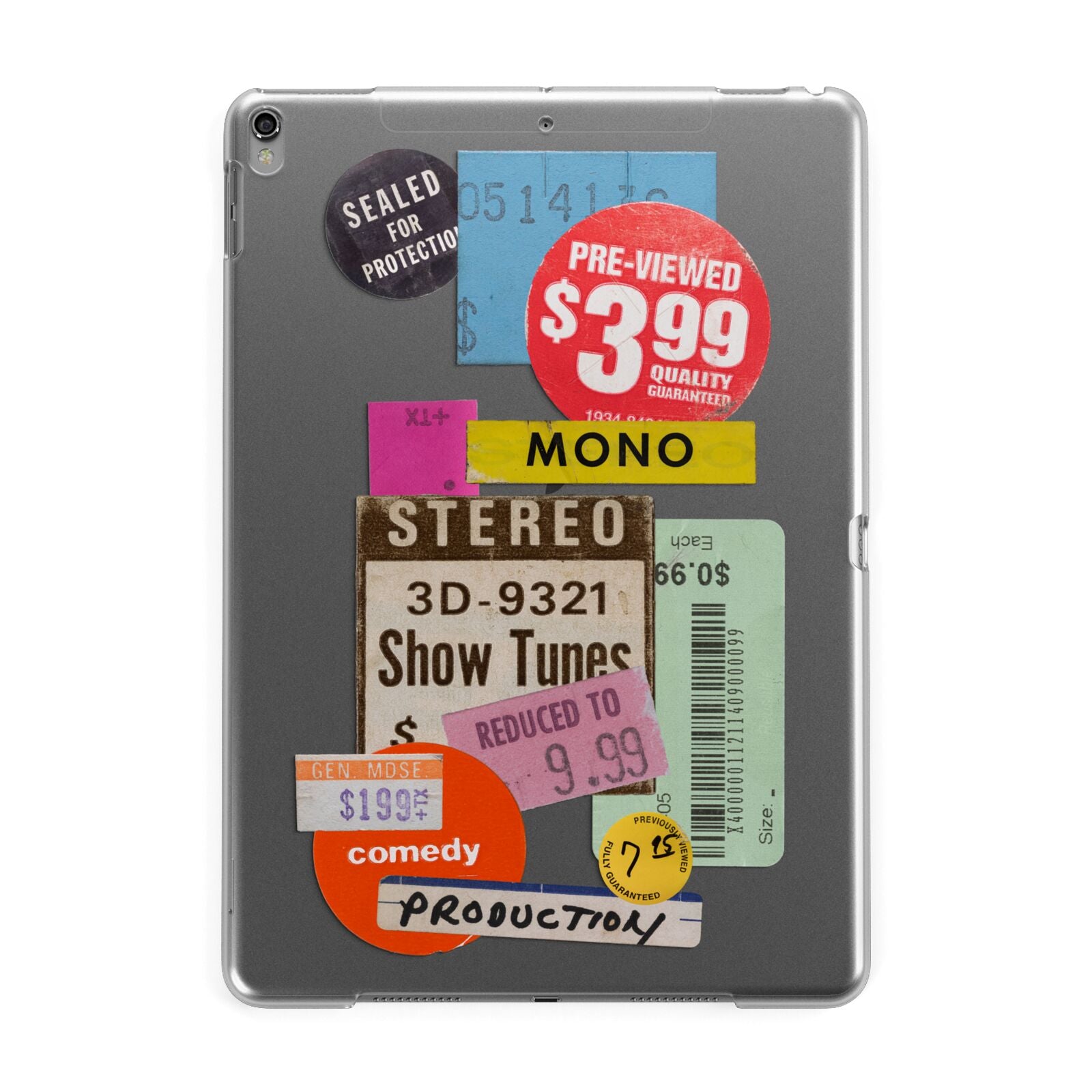 Vintage Sale Stickers Apple iPad Grey Case