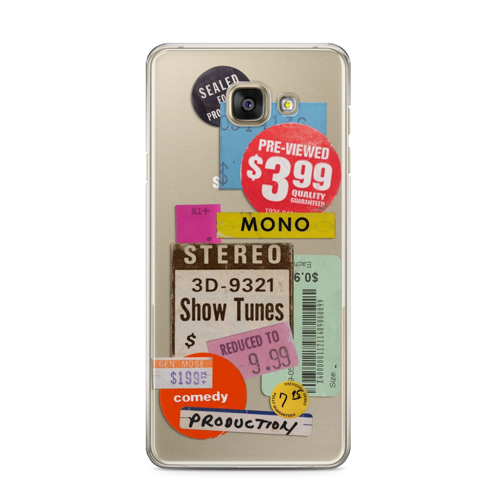 Vintage Sale Stickers Samsung Galaxy A3 2016 Case on gold phone