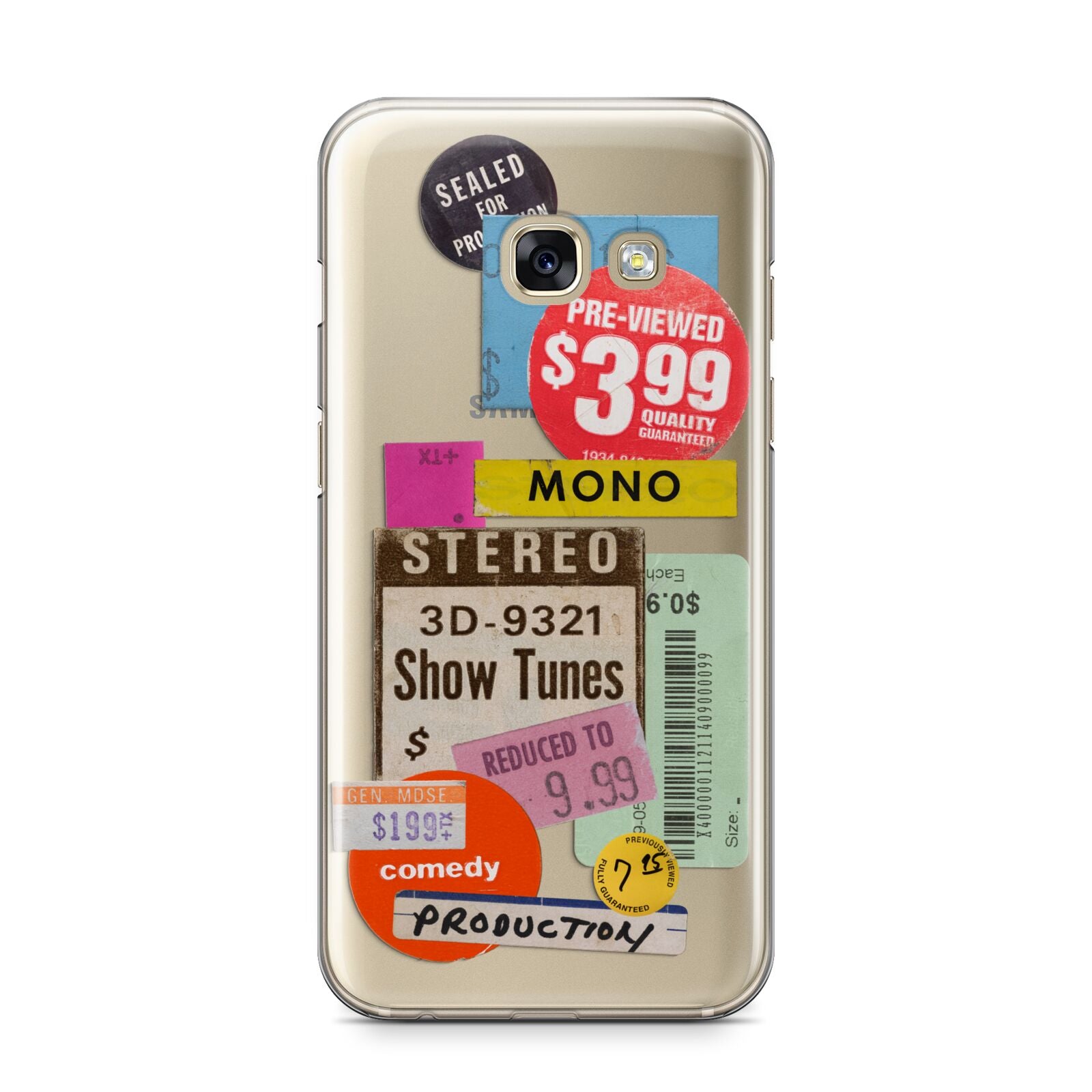 Vintage Sale Stickers Samsung Galaxy A3 2017 Case on gold phone