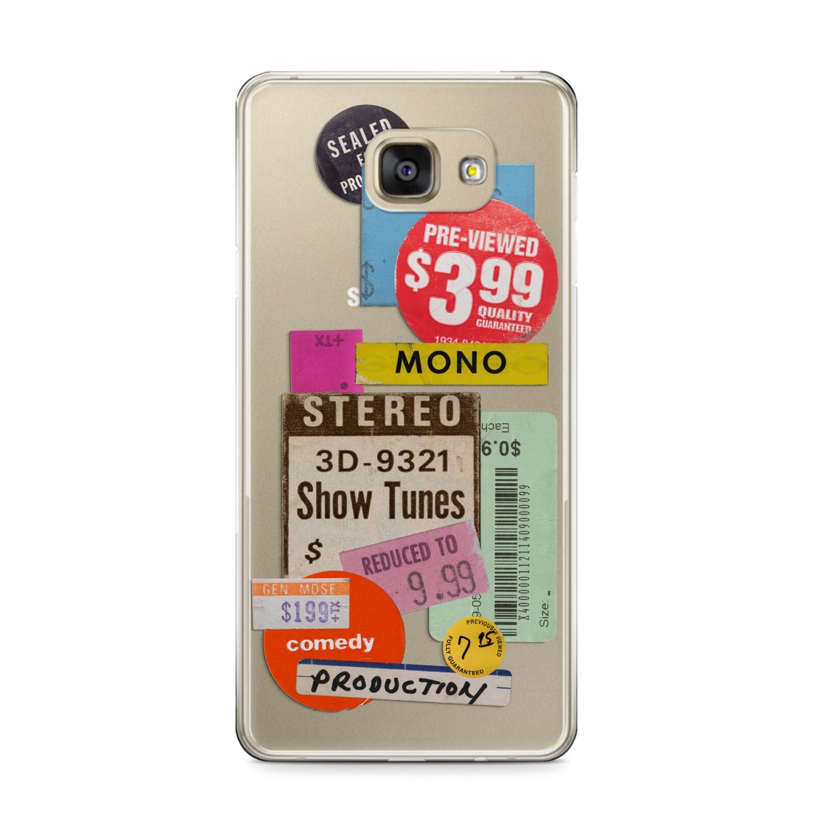 Vintage Sale Stickers Samsung Galaxy A9 2016 Case on gold phone