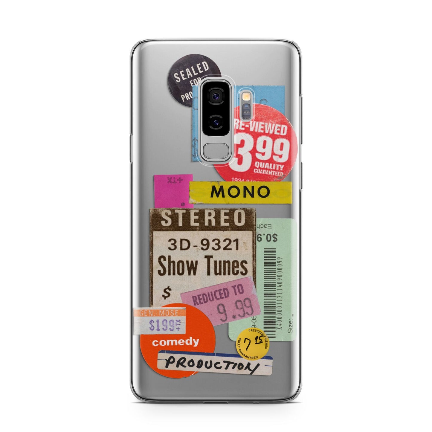 Vintage Sale Stickers Samsung Galaxy S9 Plus Case on Silver phone