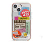 Vintage Sale Stickers iPhone 13 Mini TPU Impact Case with Pink Edges