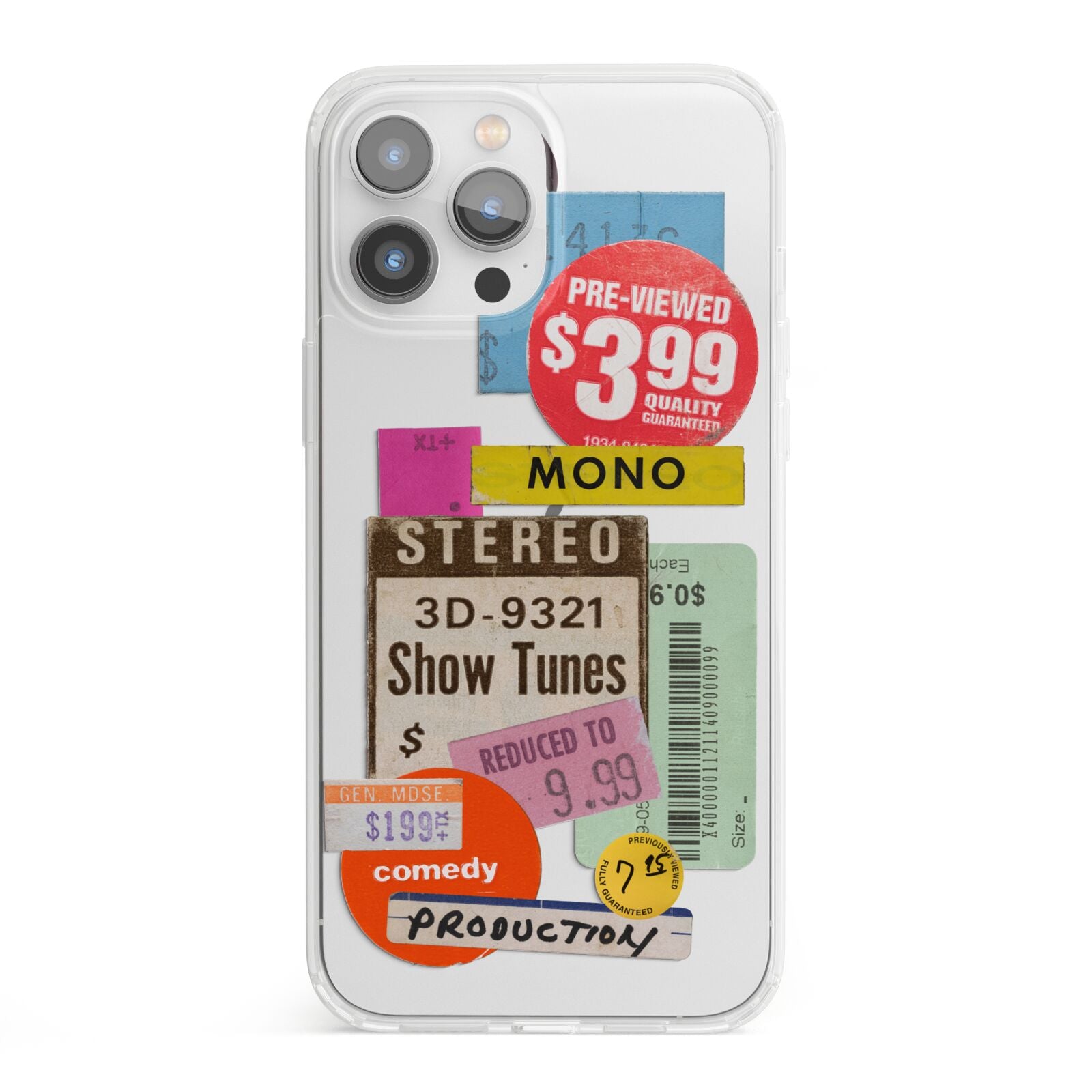 Vintage Sale Stickers iPhone 13 Pro Max Clear Bumper Case